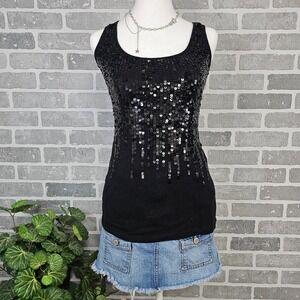 Y2K Wildcat Sequin Tank Top Women's Medium Racerback Sleeveless Party Top‎